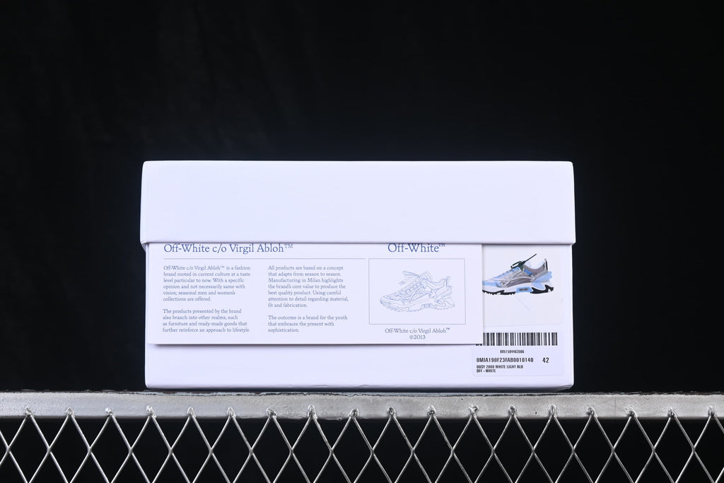 Sneaker box label showing the ODSY-2000 name and size 42