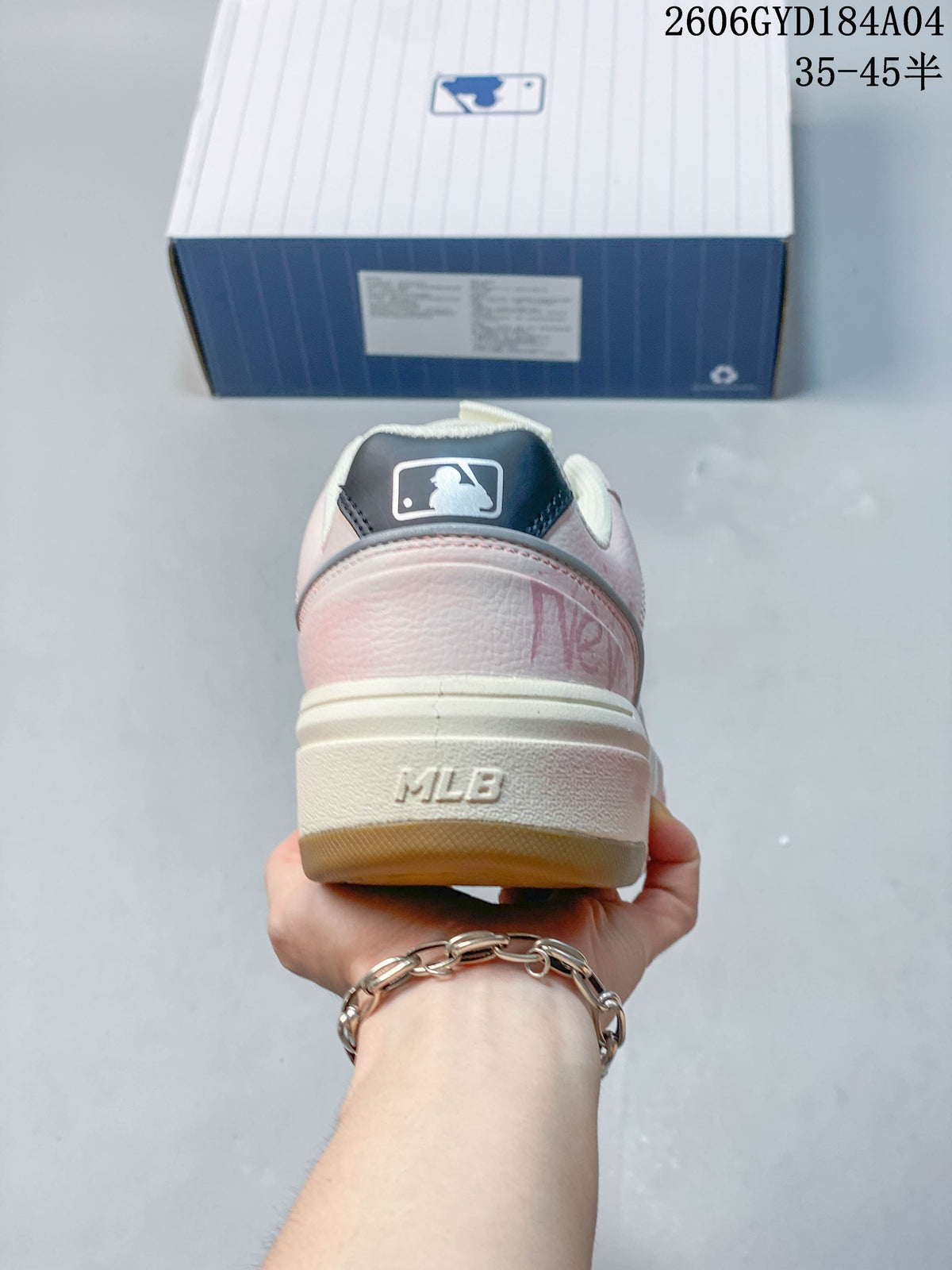 Rear view showing the sneaker heel, MLB branding and layered sole