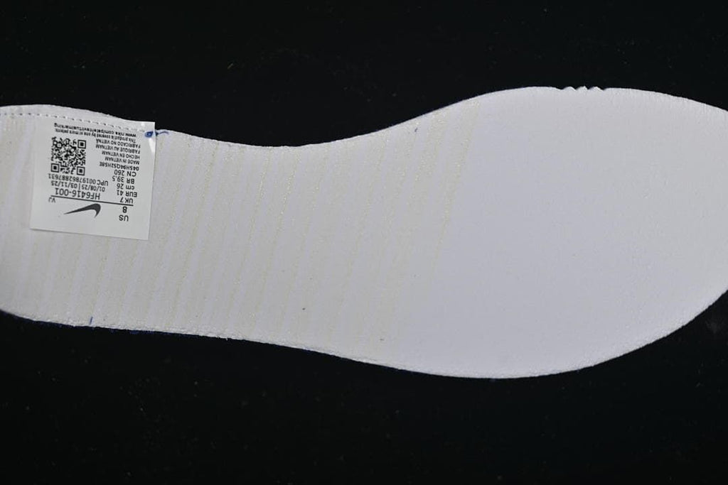 Underside of the shoe showing an interior size label.
