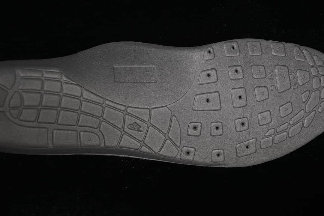 Close view of the molded outsole tread.