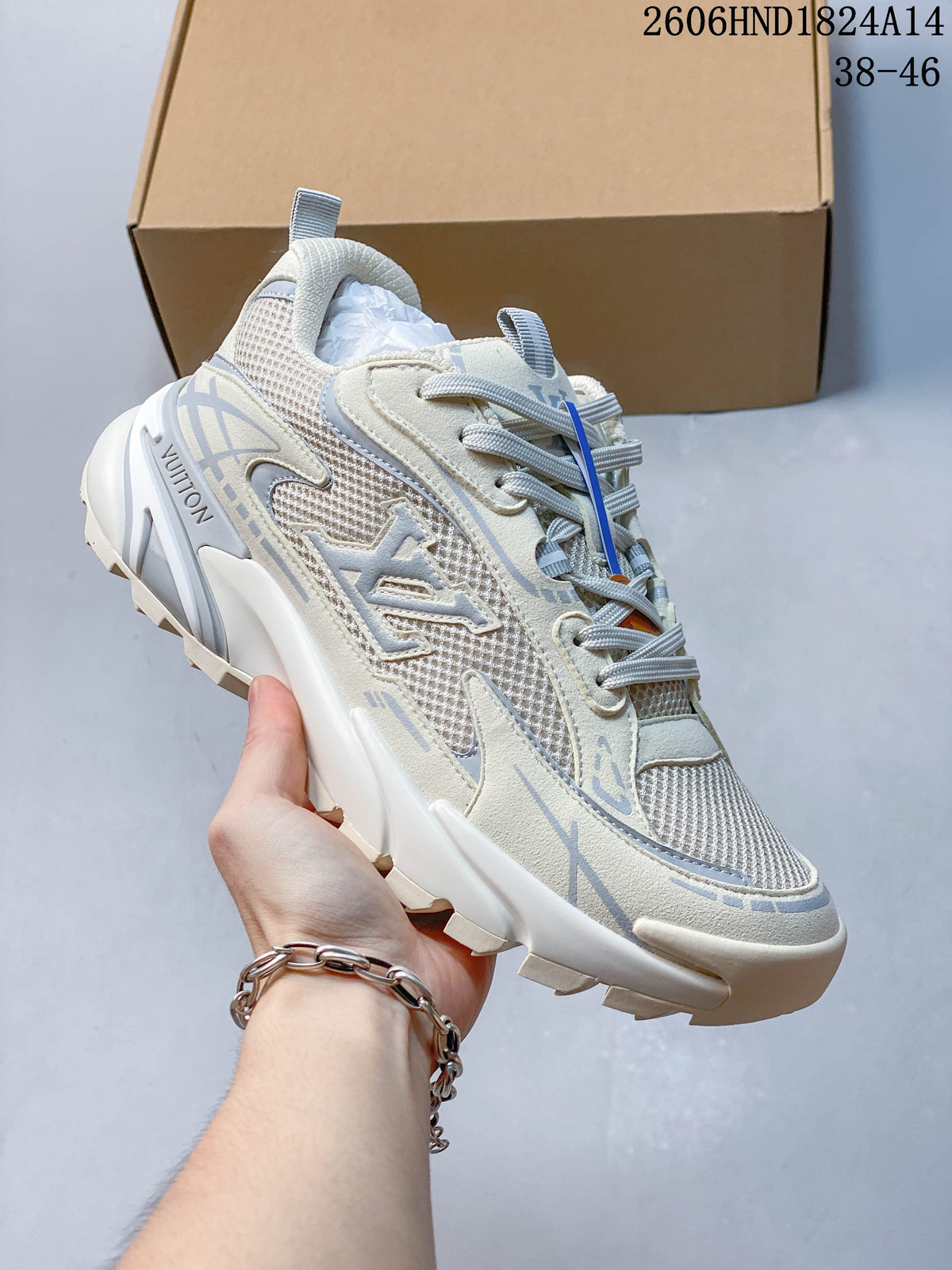 Louis Vuitton Tatic Runner sneaker in cream and pale gray