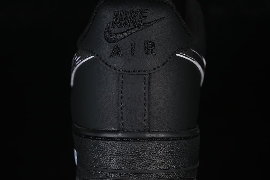 Rear view of the black sneaker with Nike Air branding