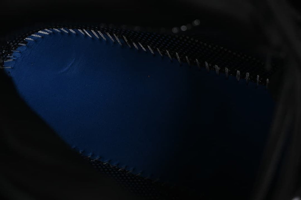 Close-up of a blue interior panel
