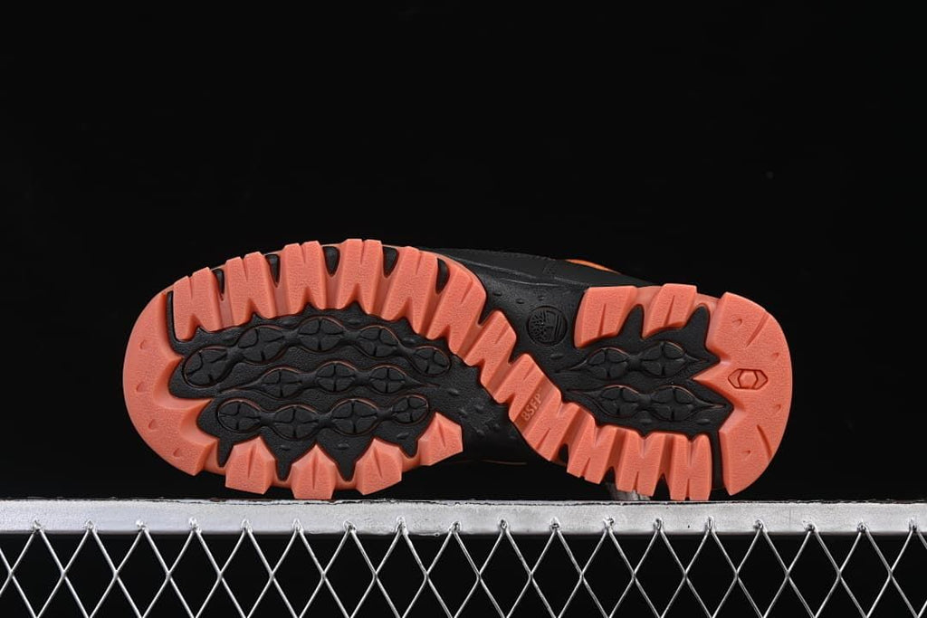 Underside view showing the lugged outsole tread