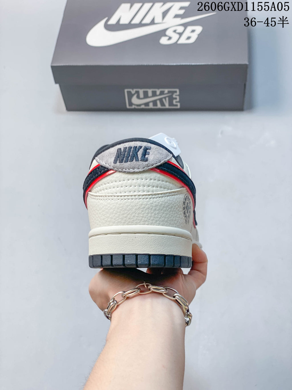 Rear view showing heel details and outsole