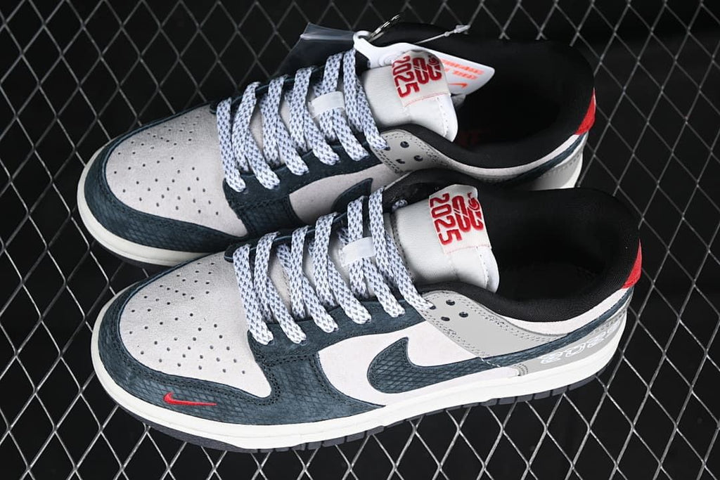 Pair of Nike SB Dunk Low sneakers viewed from above