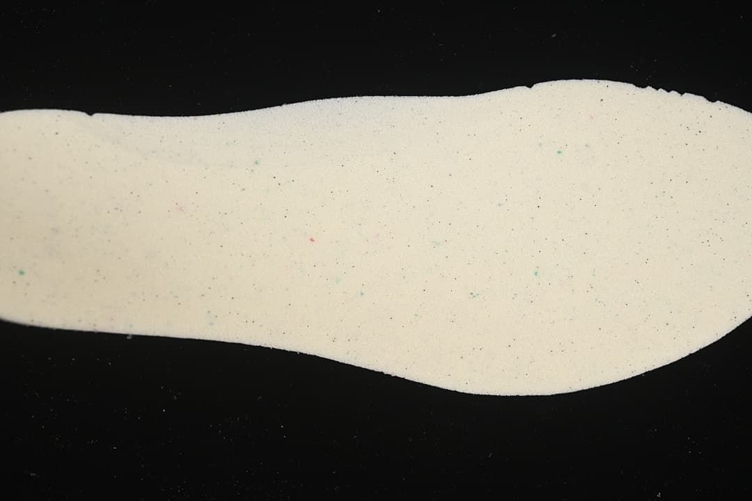 Close-up of a light-colored shoe insert