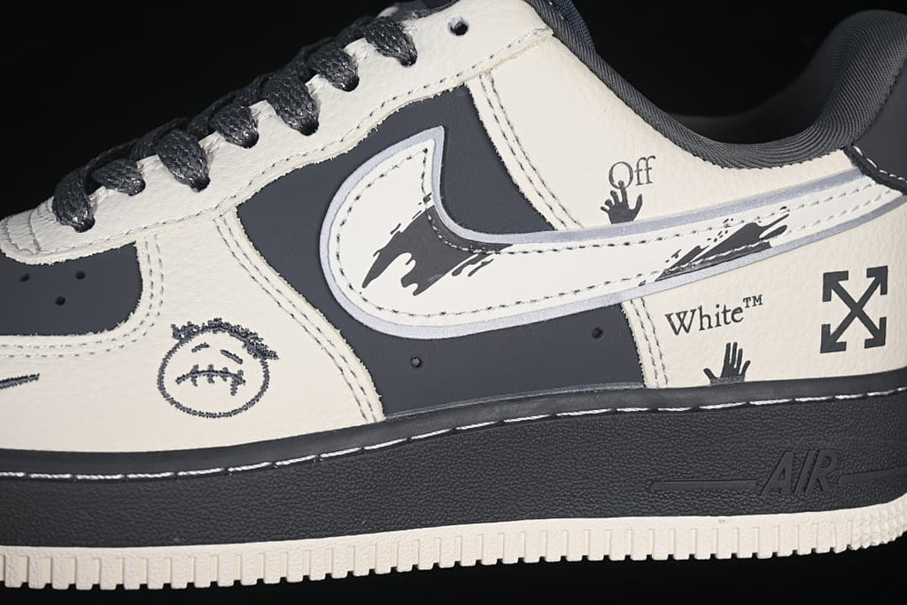 Close-up of graphic side details, Swoosh, and midsole