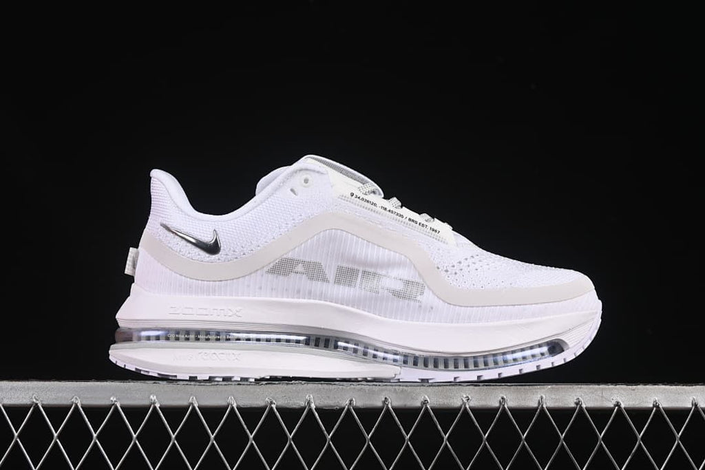 Side profile showing the upper, Swoosh detail, and sole cushioning unit.