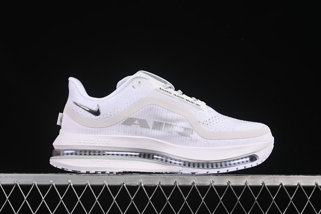 Side profile showing the upper, Swoosh detail, and sole cushioning unit.