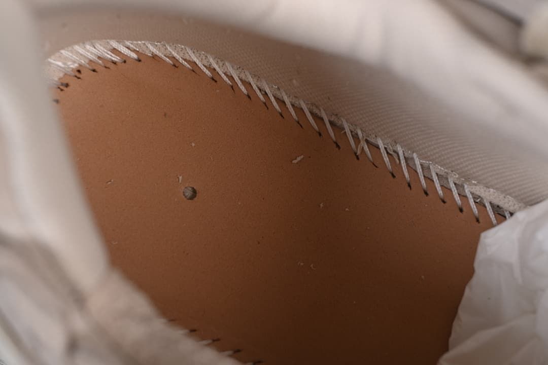 Interior construction detail beneath the shoe insole