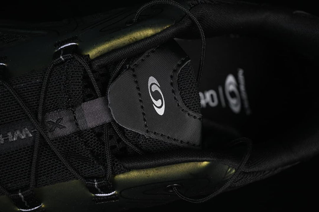 Close-up of the quick-lace hardware and upper construction