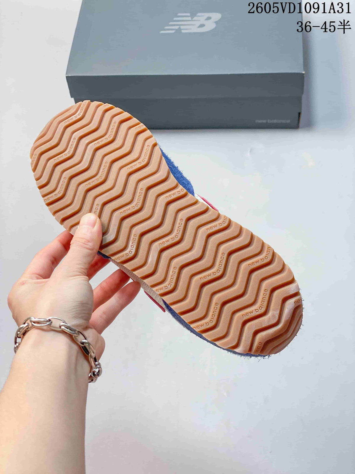 Close-up of the sneaker's gum-colored patterned outsole