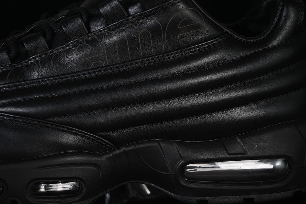 Close-up of layered black side panels and visible Air units
