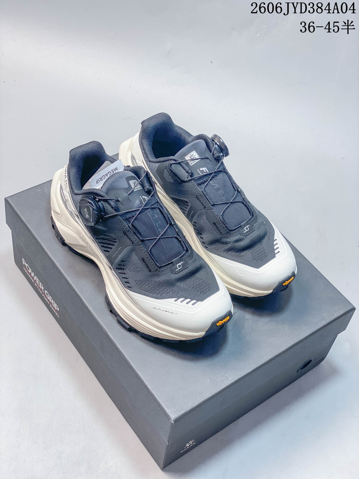 Pair of gray Kailas FUGA EX3 BOA shoes with dial closures and light-colored midsoles