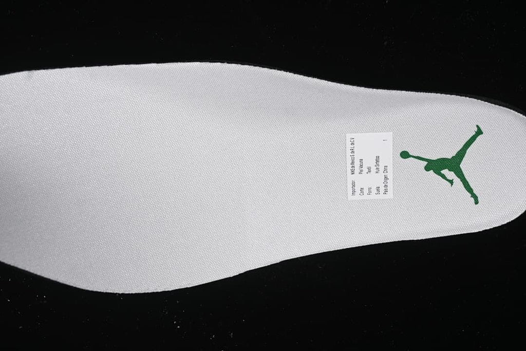 White insole with green Jumpman logo