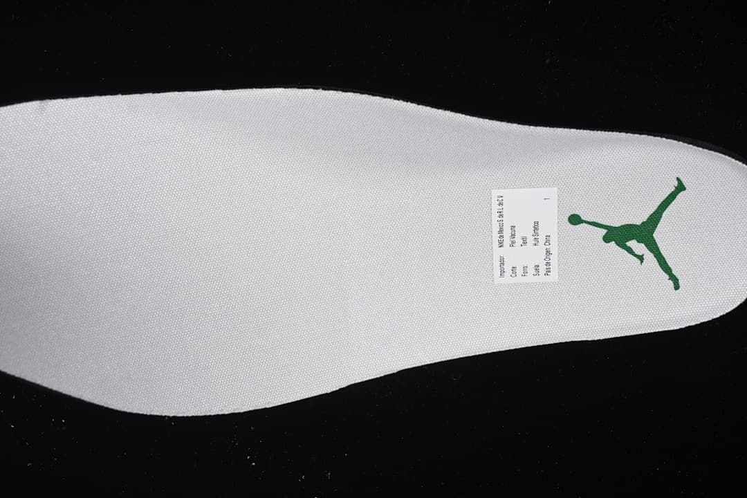 White insole with green Jumpman logo