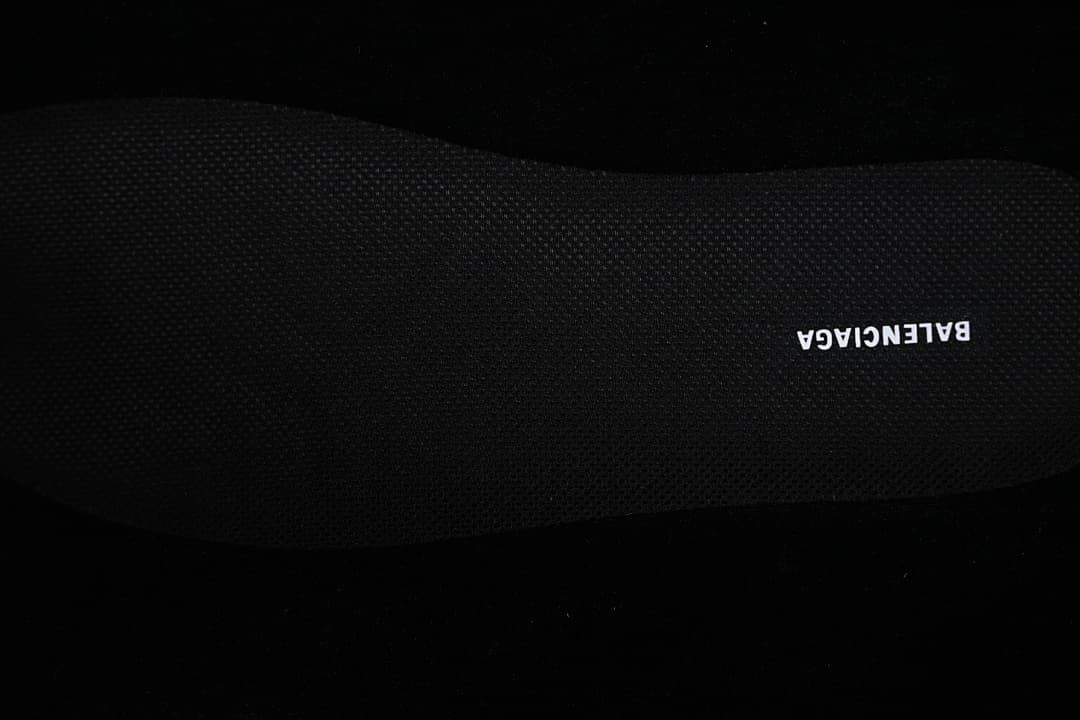 Close-up of the black insole with Balenciaga branding