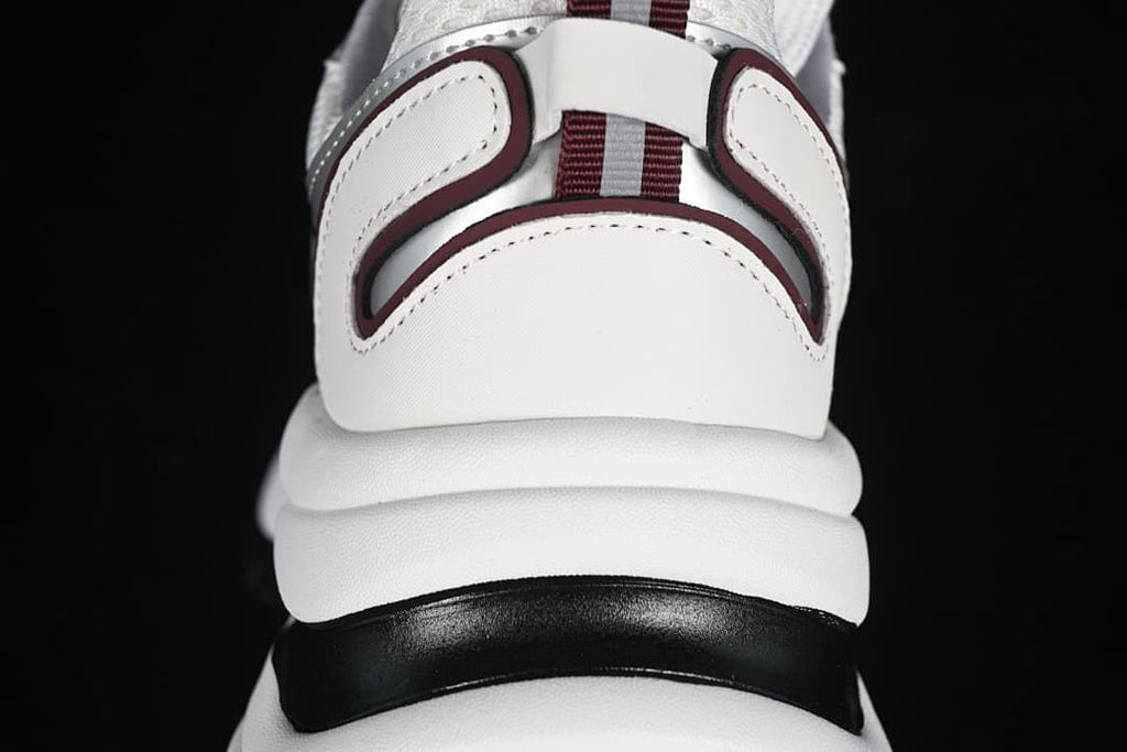 Rear view showing heel details and layered sole
