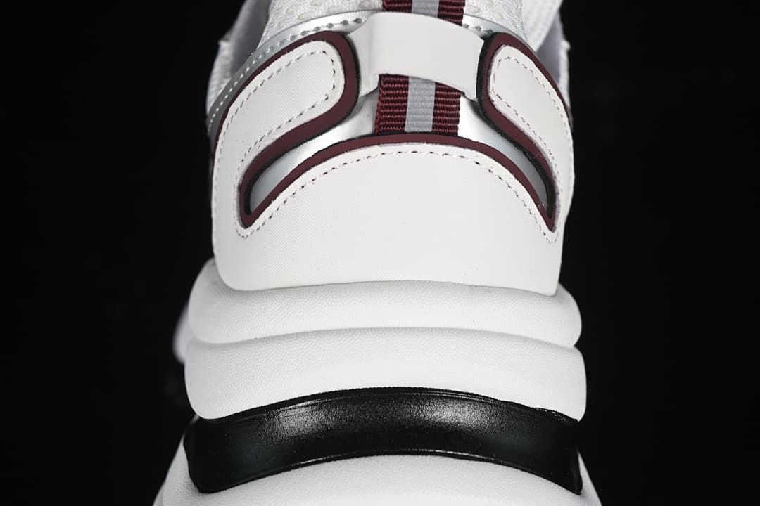 Rear view showing heel details and layered sole