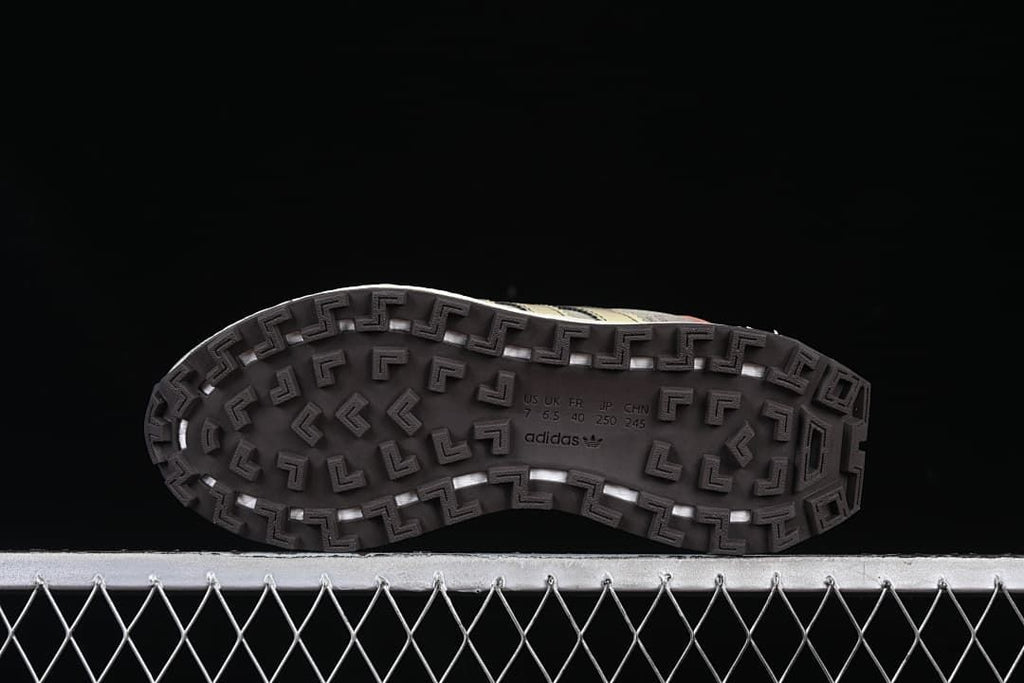 Underside view showing the patterned rubber outsole