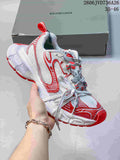 White Balenciaga 3XL mesh lace-up sneaker with red accents