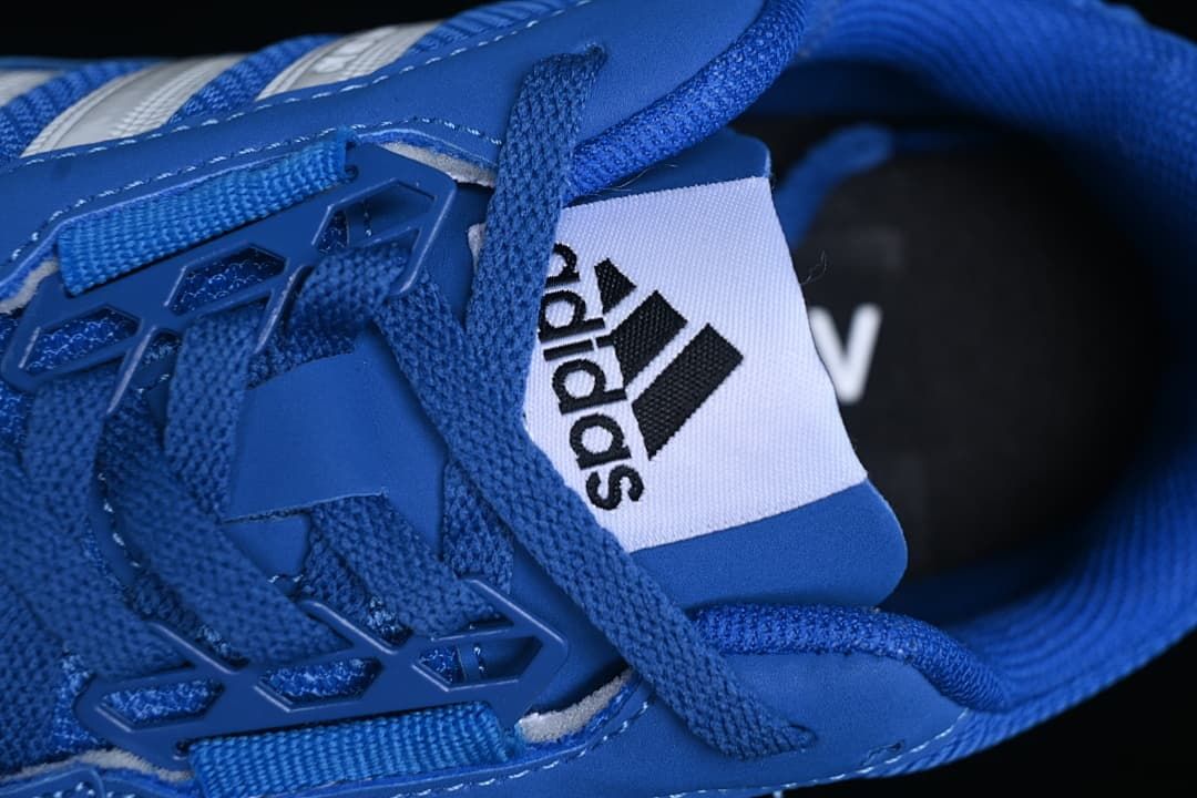Close-up of the laces and adidas tongue label