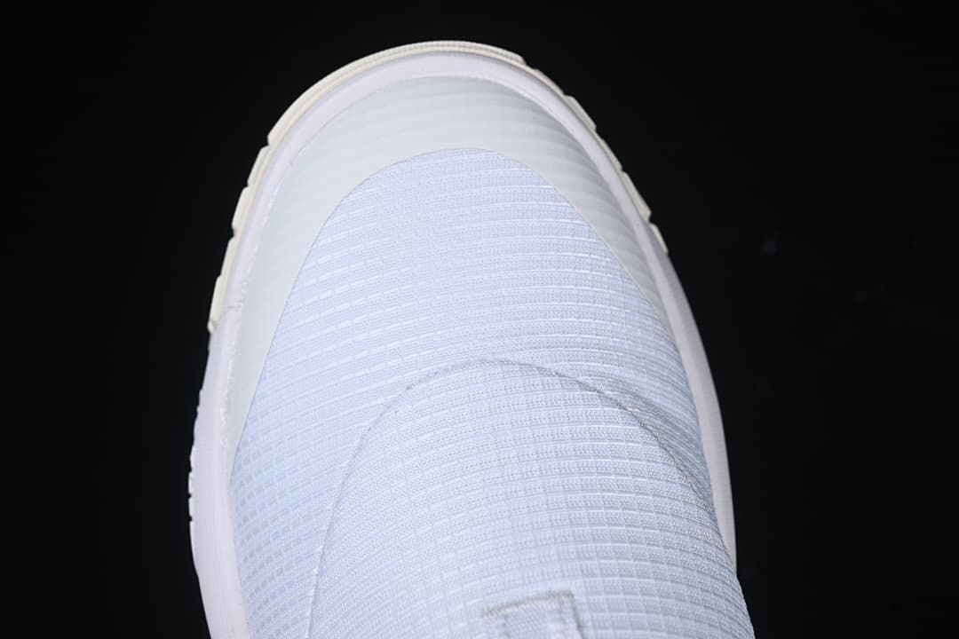 Top view showing the textured closed-toe upper