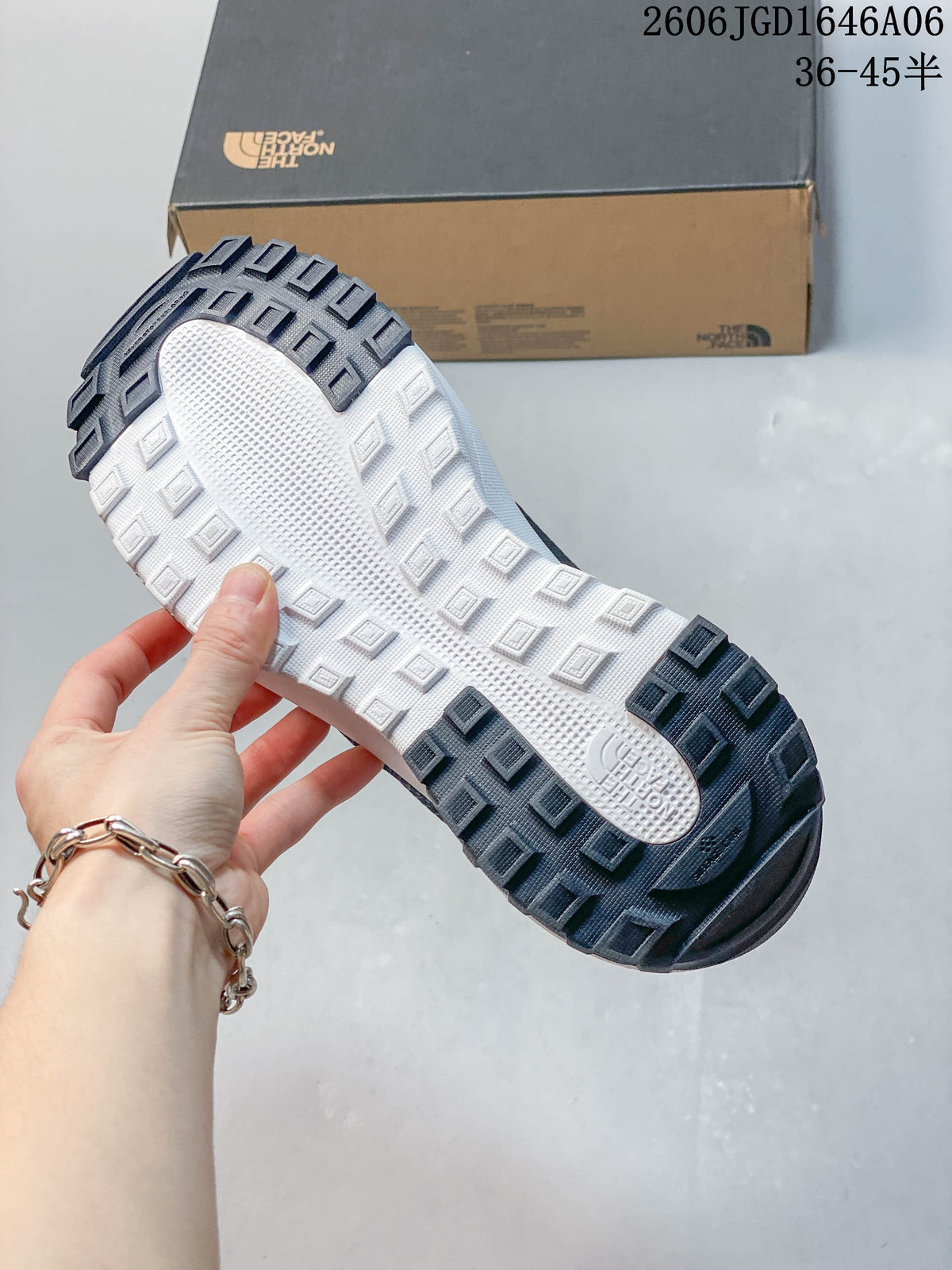 Close-up of the mule's lugged outsole