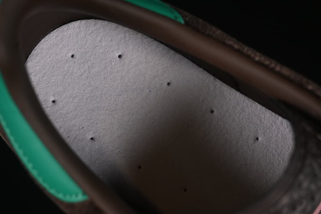 Close-up of the sneaker's interior lining.