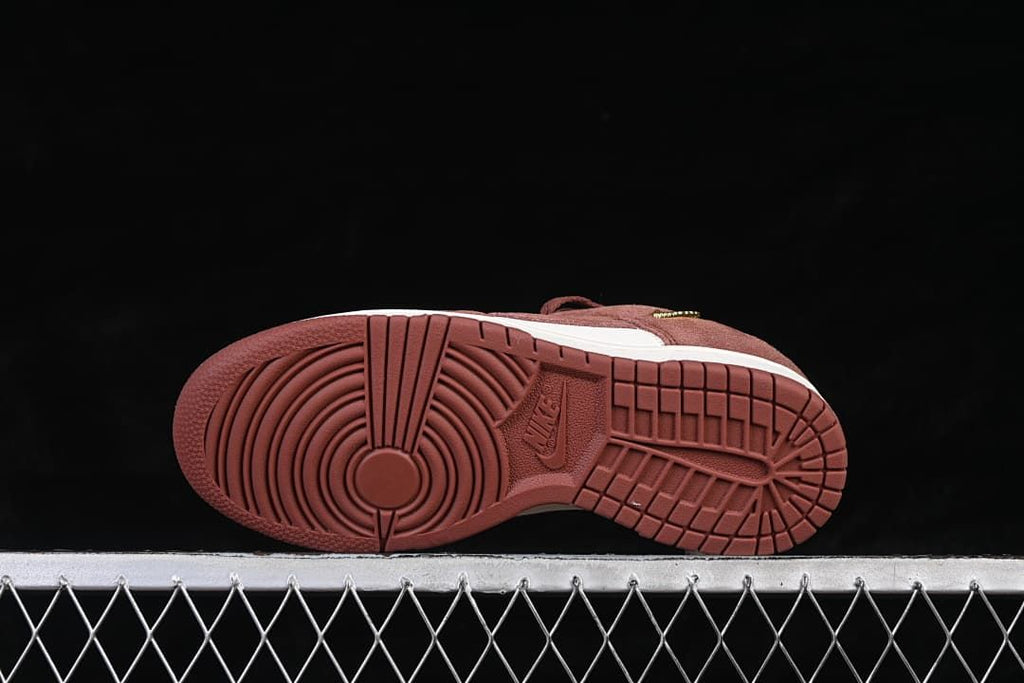 Underside view showing brown patterned outsoles