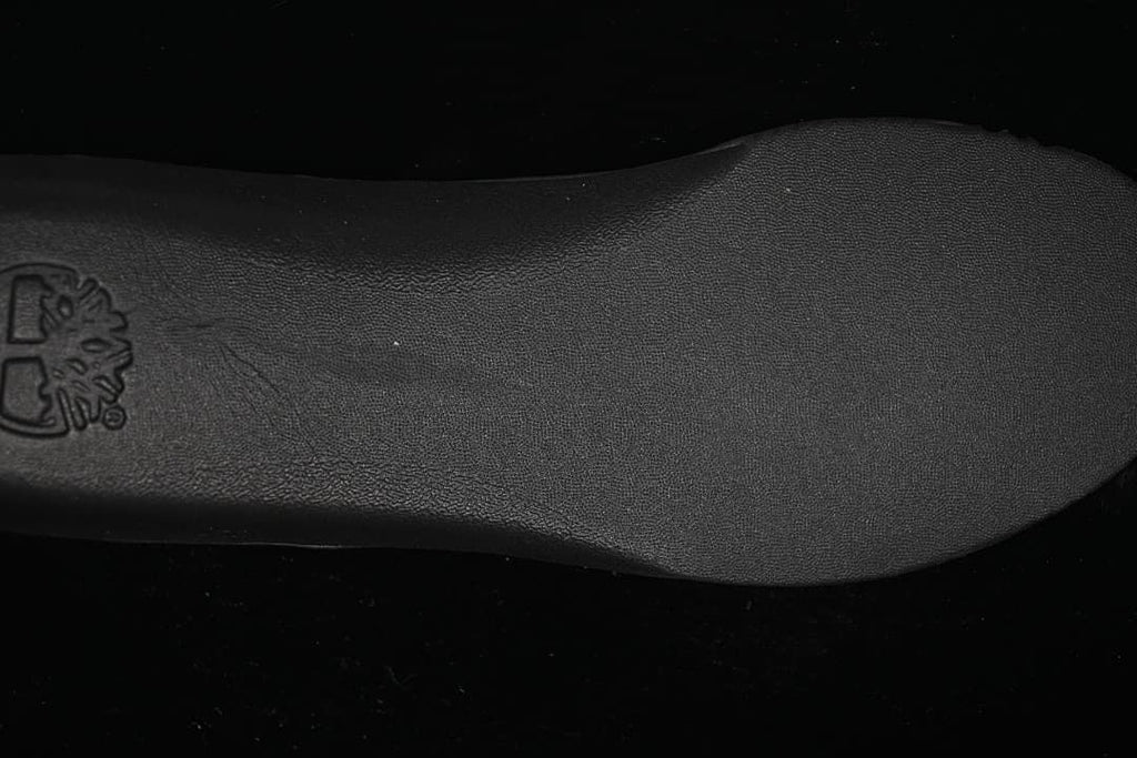Close-up of the black boot insole