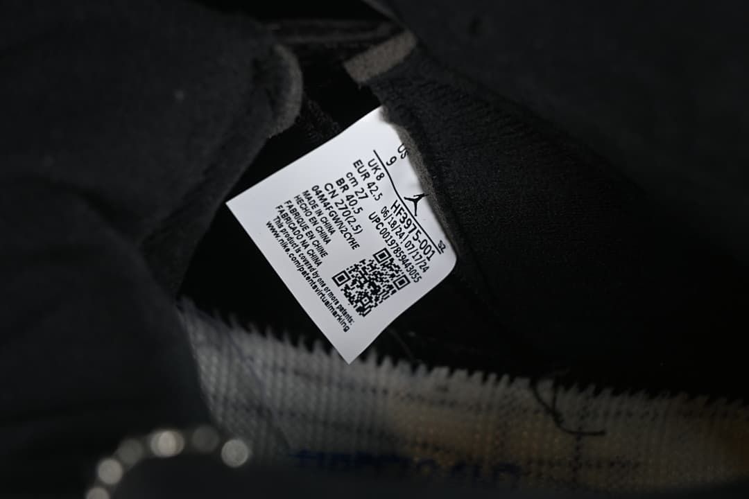 Interior size label photographed inside the shoe
