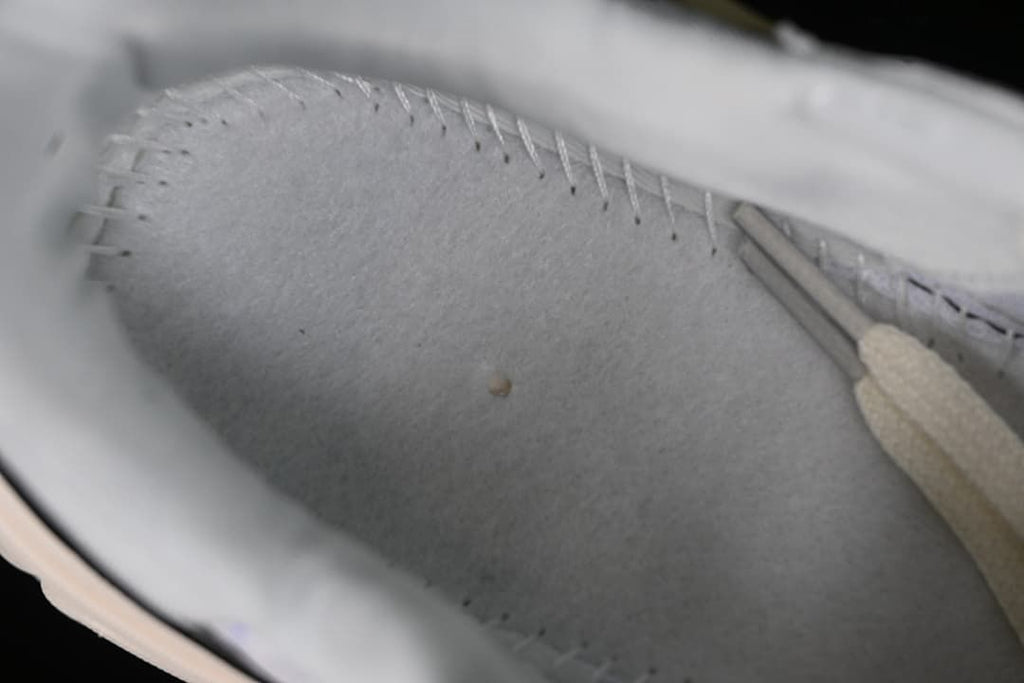 Close-up of the sneaker’s interior lining and stitching.