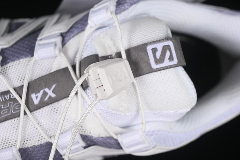 Close-up of the cord lacing toggle and tongue details