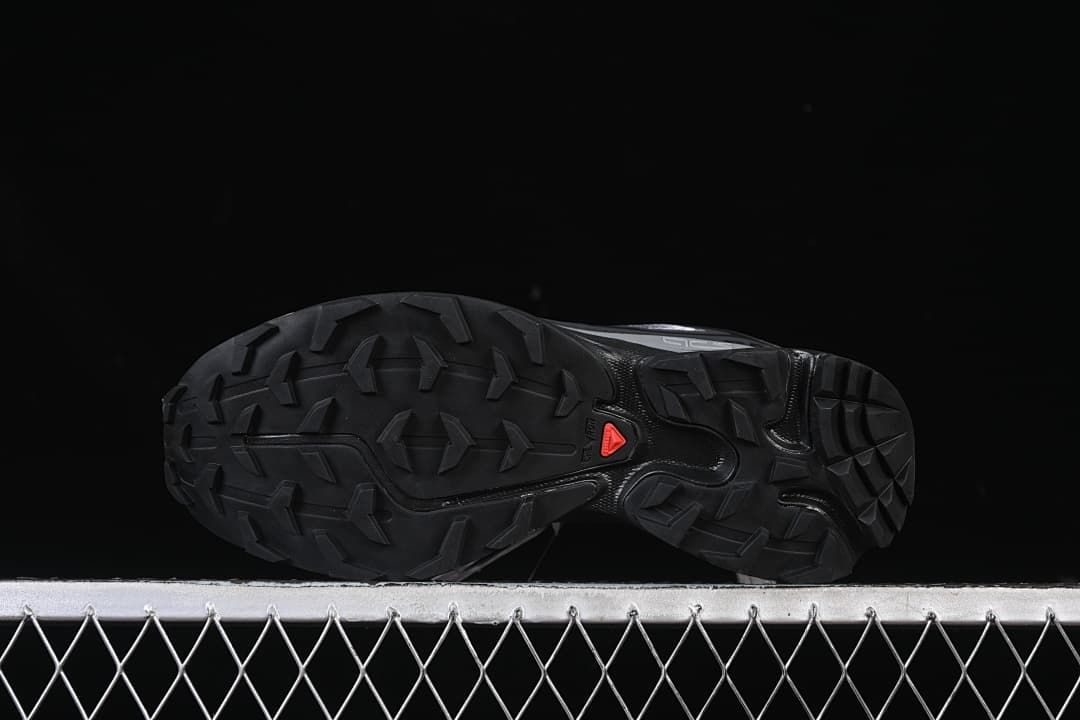 Underside view showing the lugged outsole