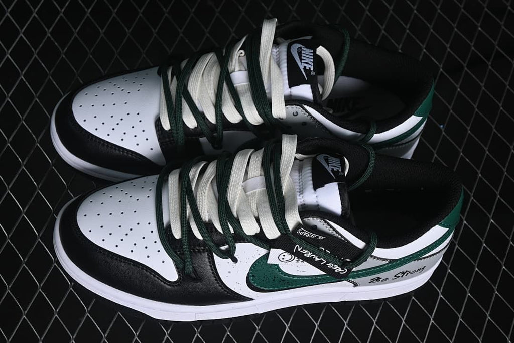 Pair of low-top sneakers viewed from above at an angle