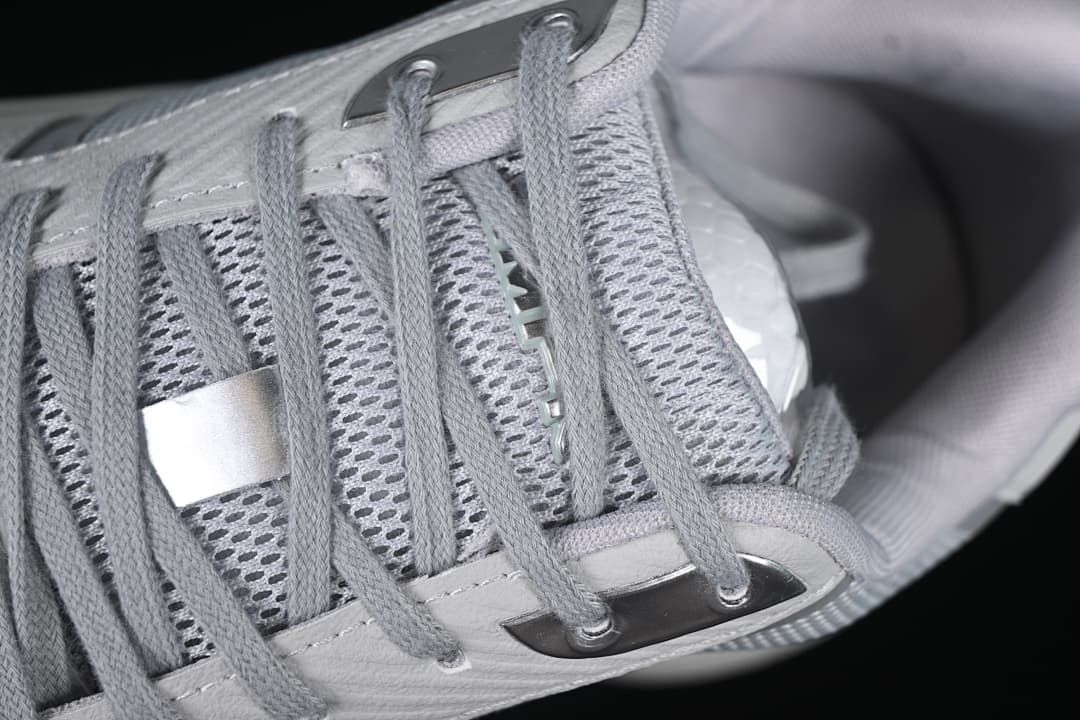 Close-up of the laces and mesh-look tongue