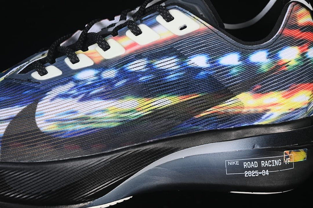 Side close-up showing the printed upper and black midsole