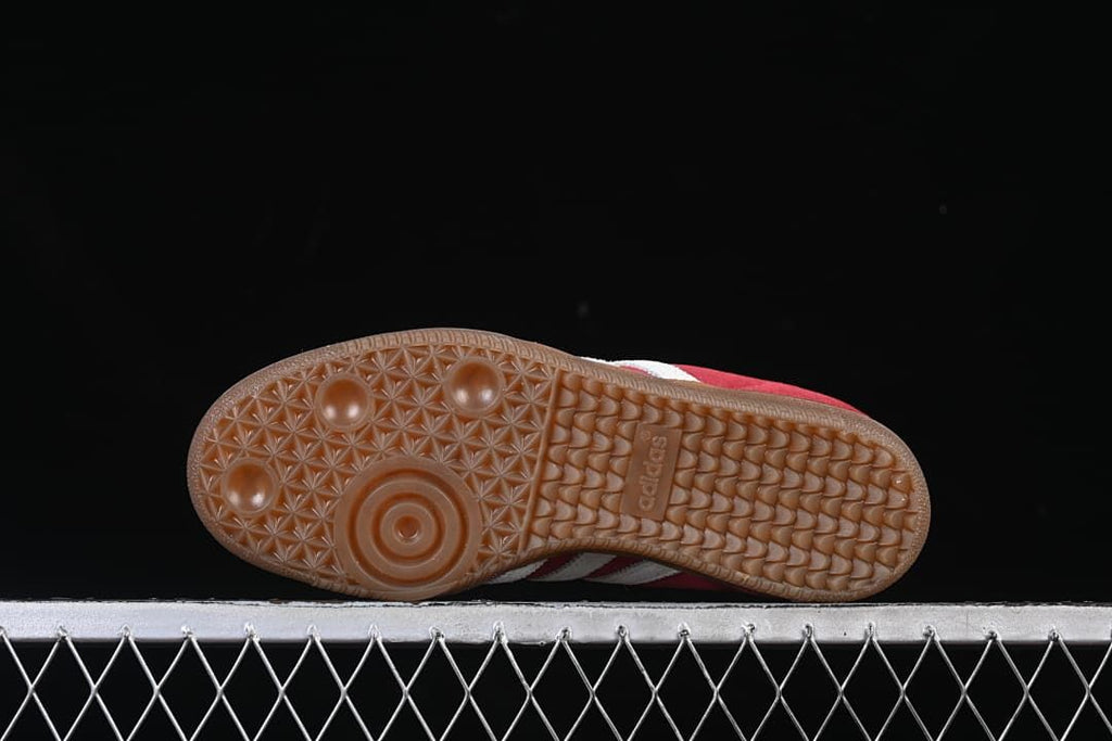 Underside view of the gum-colored outsole tread