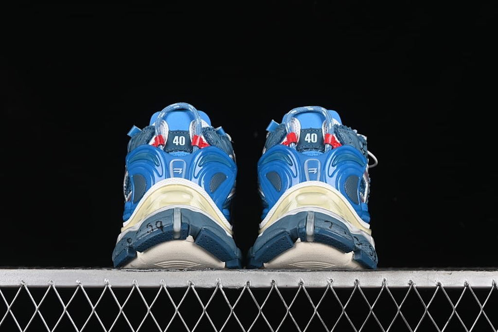 Rear view of the pair showing heel details and soles