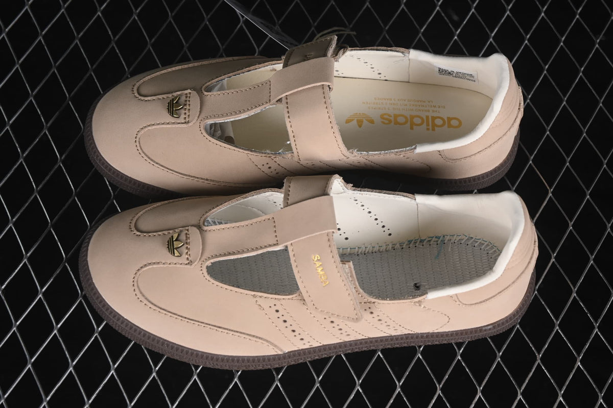 Top view of the pair showing the adjustable straps, perforated panels, padded collars and insoles.