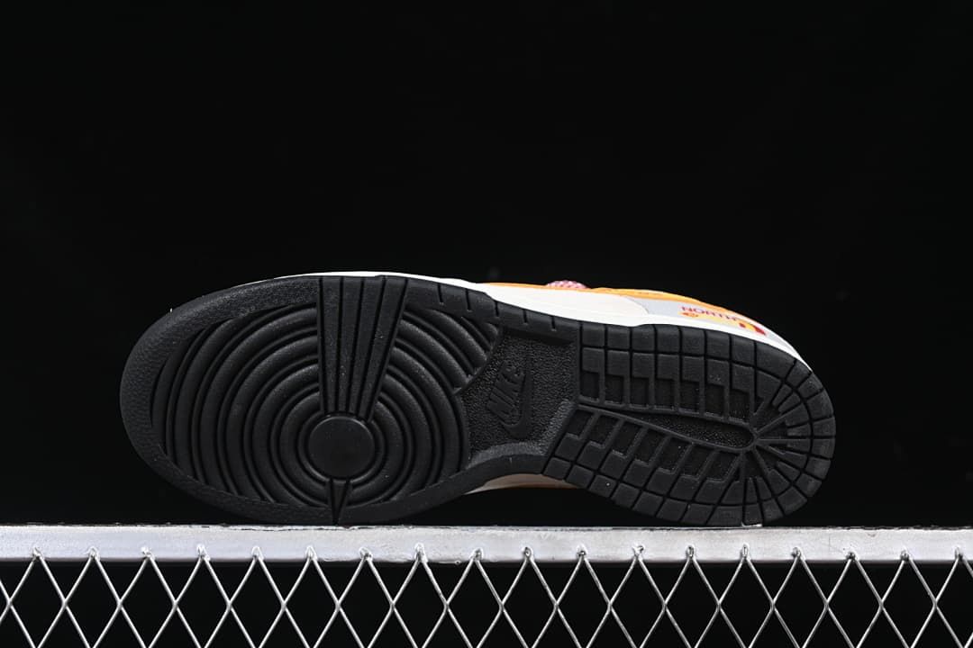 Underside view of the black tread outsole
