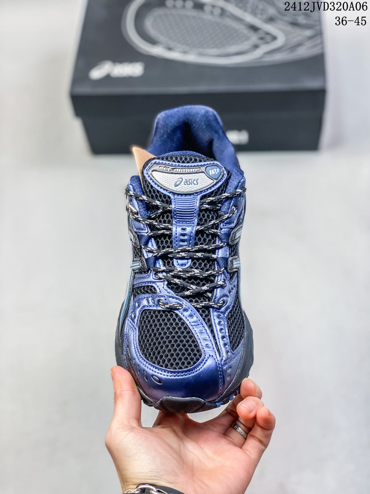 Front view of the sneaker showing its mesh toe and lace-up design.