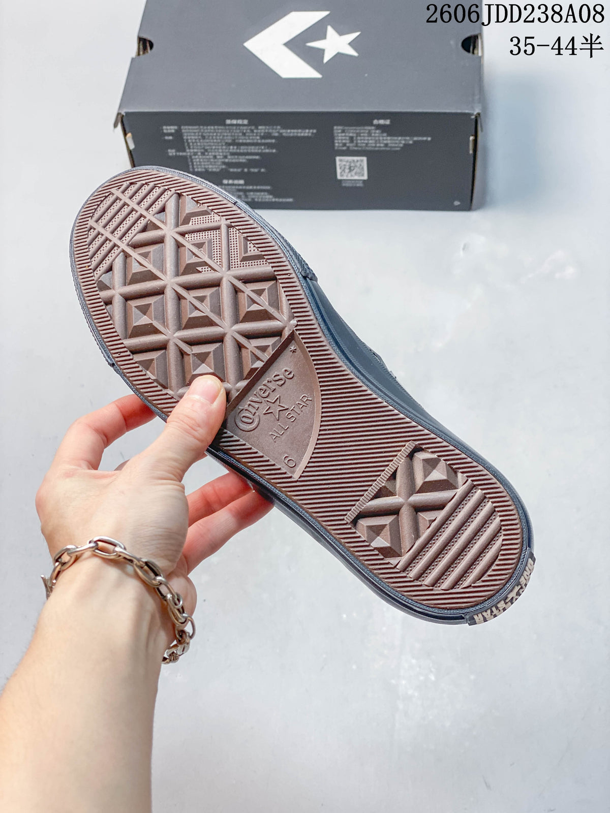 Textured outsole of a Converse One Star sneaker