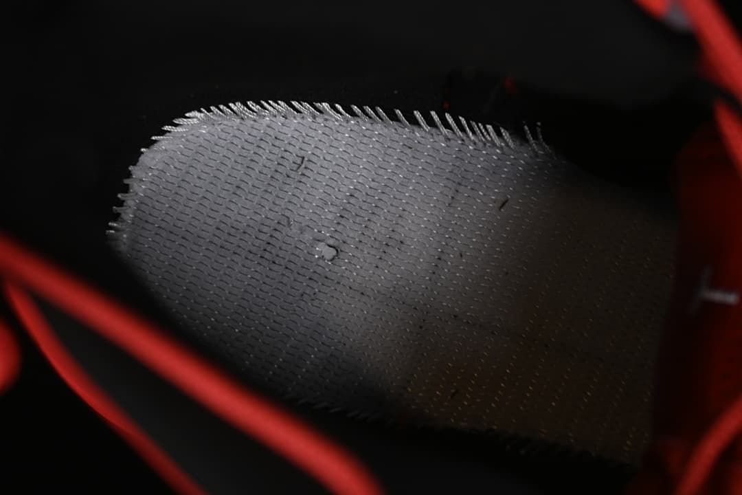 Close-up of the shoe's interior lining