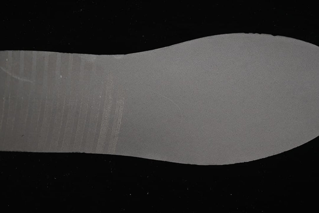 Close-up of the grey outsole tread