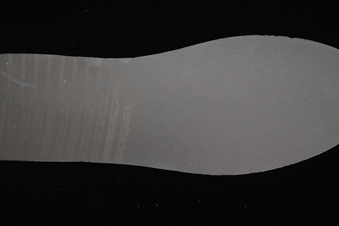 Close-up of the grey outsole tread