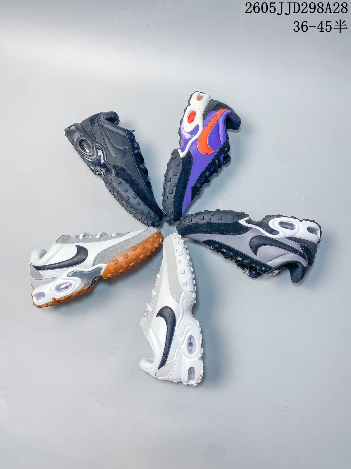 Several Nike Air Max Waffle SP sneakers arranged together in different colorways.