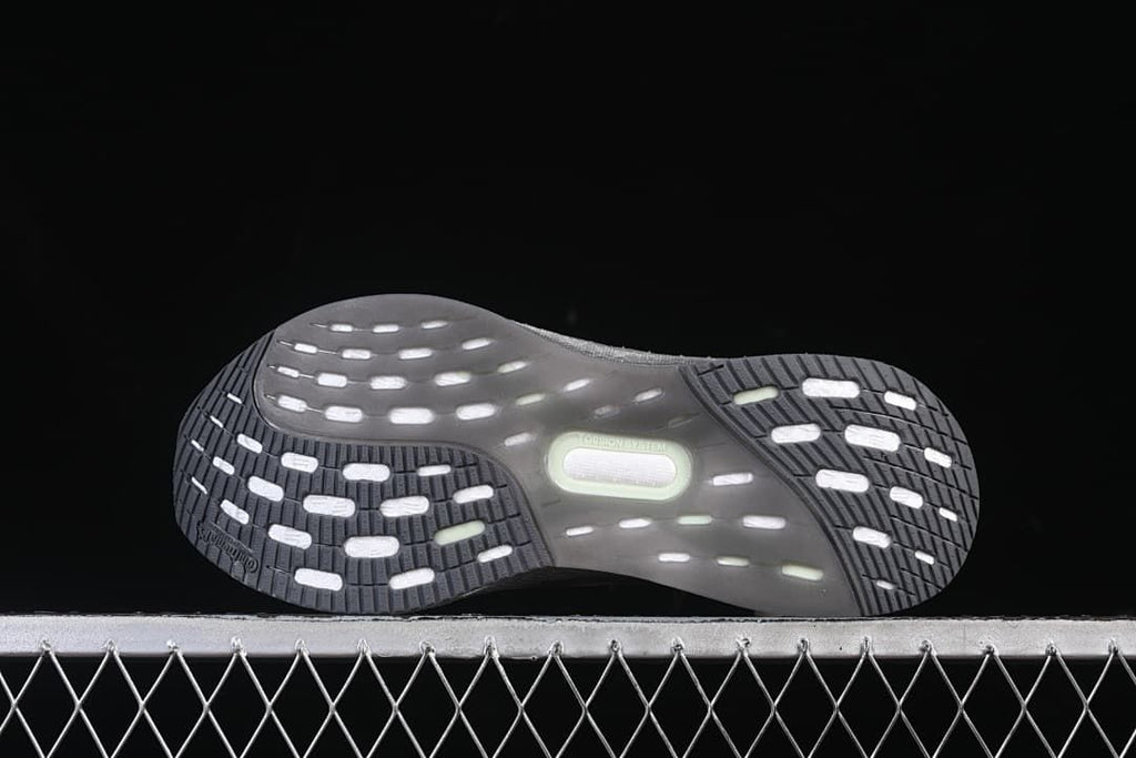 Underside view showing the patterned rubber outsole
